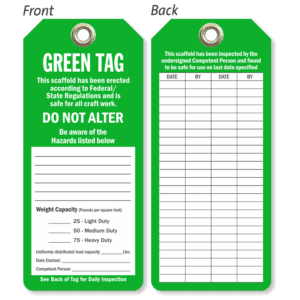 Fall Risk Green Tag Green Tag Scaffolding - Your Site Safety Product Specialist | APAC