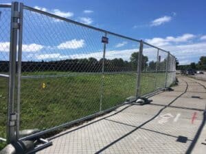US temp chain link Fence field