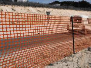 orange construction fence