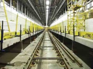 railway temporary edge protection system on platform