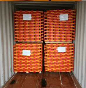 H20 beam packages in container