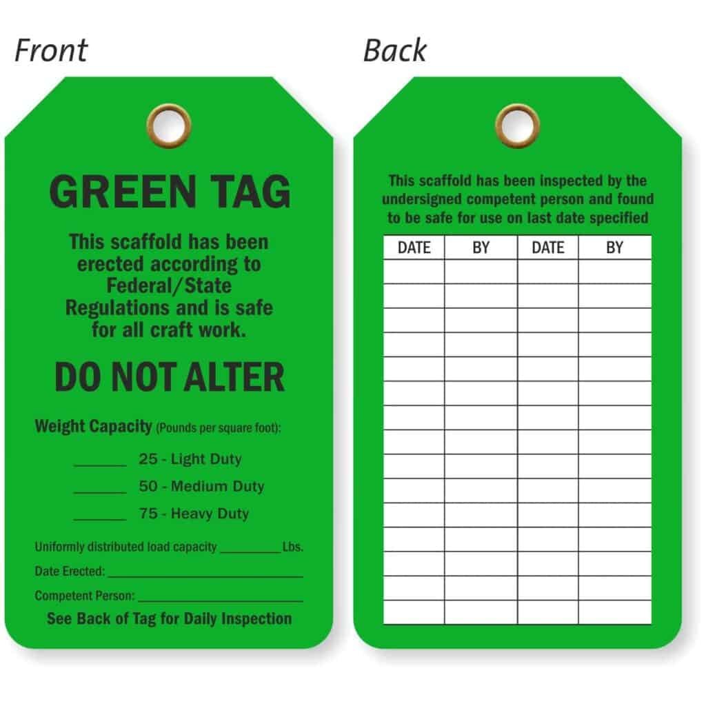 Scaffold Inspection Tags - Your Site Safety Product Specialist | APAC