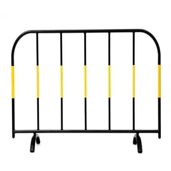 Powder Coated black and yellow Steel Pedestrian Barrier