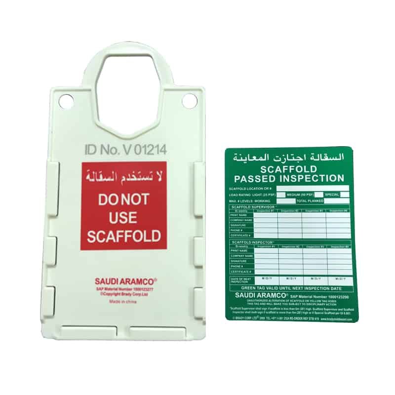 Scaffold inspection Tag Aramco