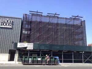 black vertical debris netting