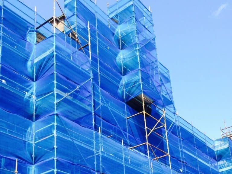 blue fire retardant debris netting