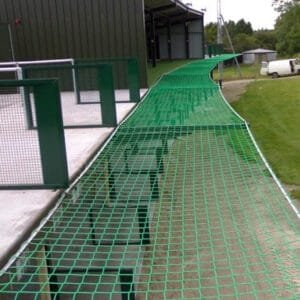green horizontal debris netting