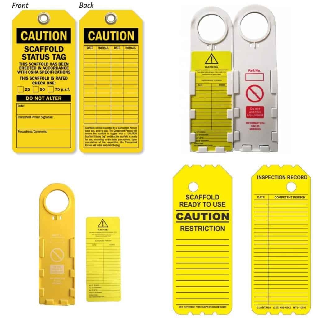 yellow scaffold tag collection