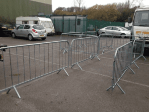 Figure 3 - Galvanised pedestrian barriers are important for social distancing