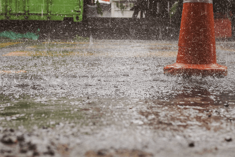 rain construction site