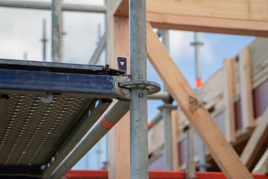 steel plank on ringlock scaffolding