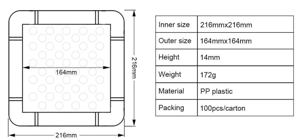 plastic scaffold base plate specification